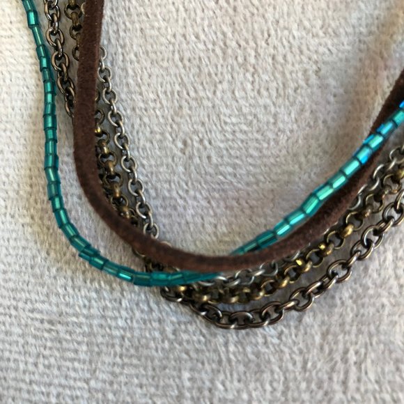 Necklace - 5 strands of different colors and textures - Picture 2 of 5
